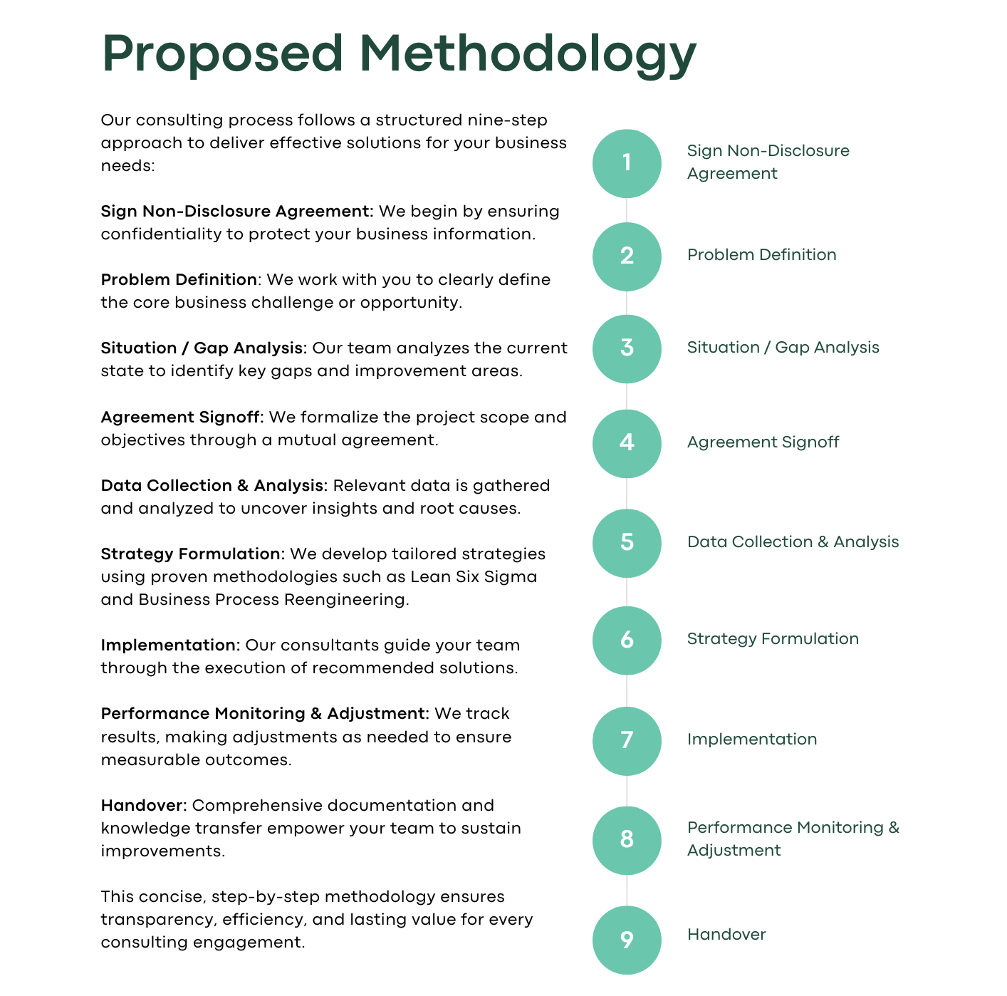 Proposed Business Consulting Methodology